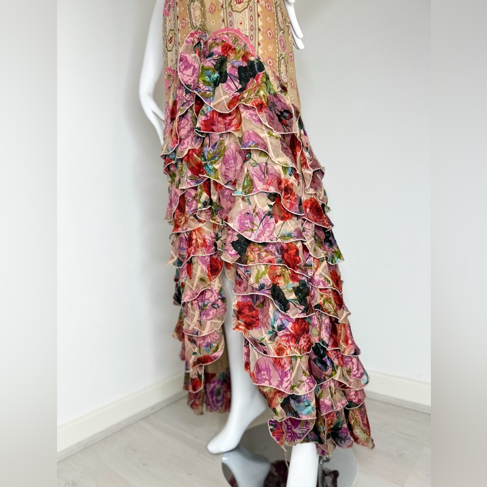 Emanuel Ungaro silk beaded ruffle maxi dress - Picture 4 of 10